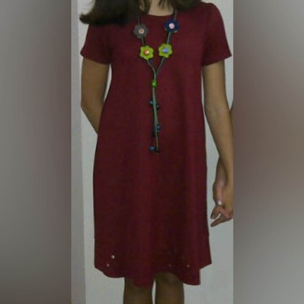 FIT Nina dress girls - burgundy - laser cut fabric